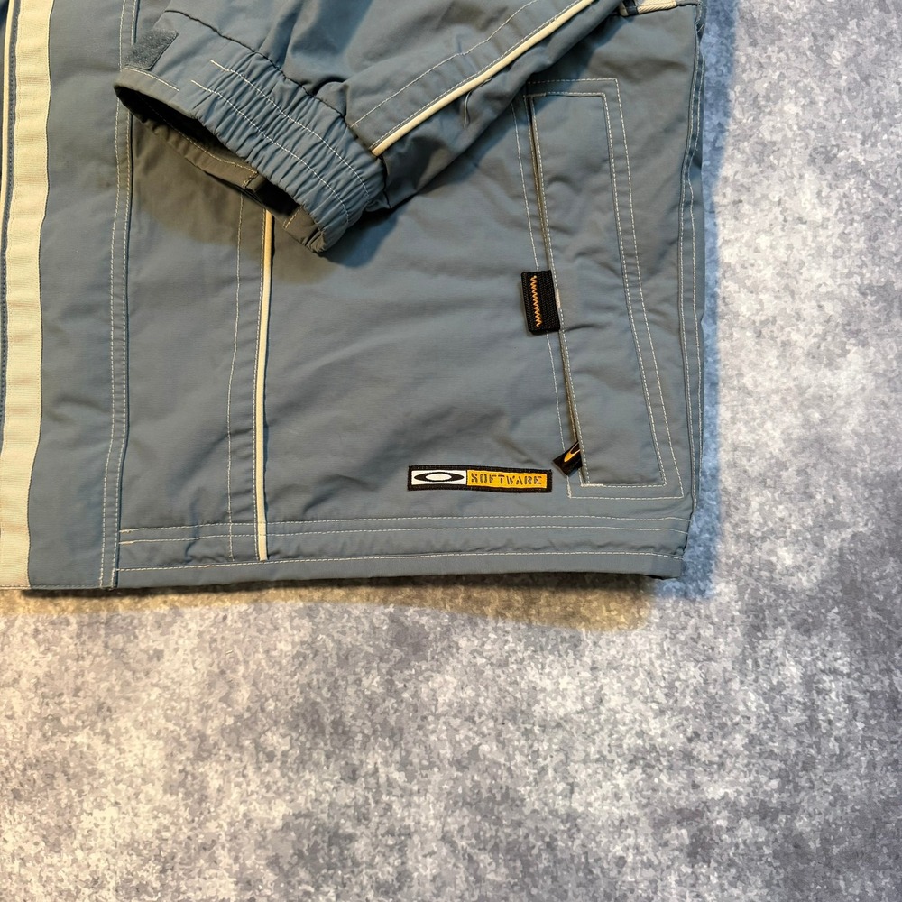 Vintage Oakley Software Mens XL Blue Hooded Shell Jacket Gorpcore Y2K Utility - Picture 4 of 14